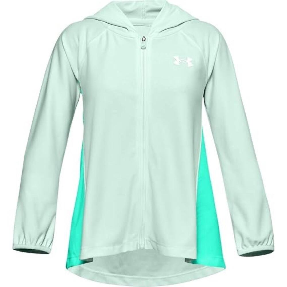 Under Armour Full Zip Jacket NWT Loose Fit Lightweight Hooded Aqua Athletic L